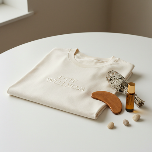 Jette Wellness Tee flat lay on white surface